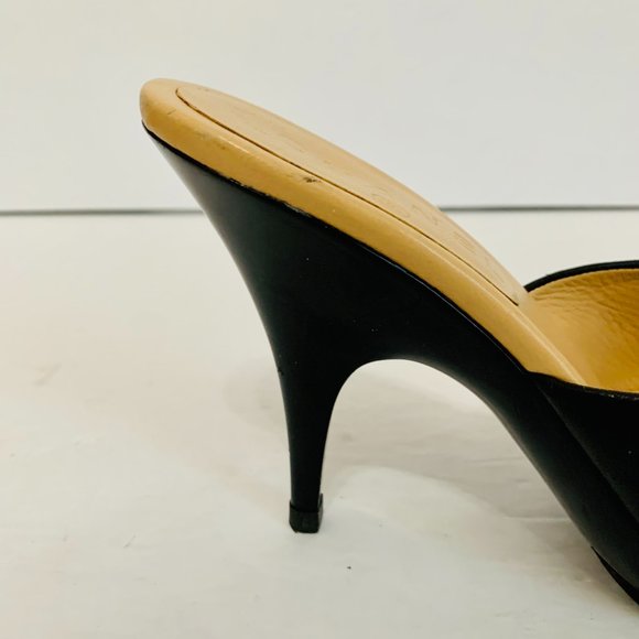CHANEL LEATHER MULES HIGH HEELS MADE IN ITALY - Picture 9 of 12